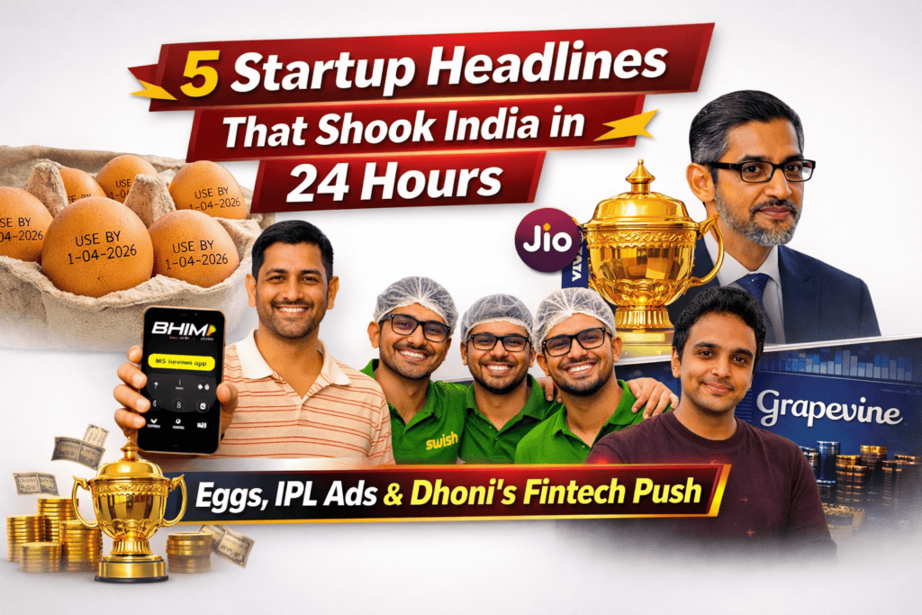 Startup Headlines That Shook India in 24 Hours – Eggs, IPL Ads & Dhoni’s Fintech Push
